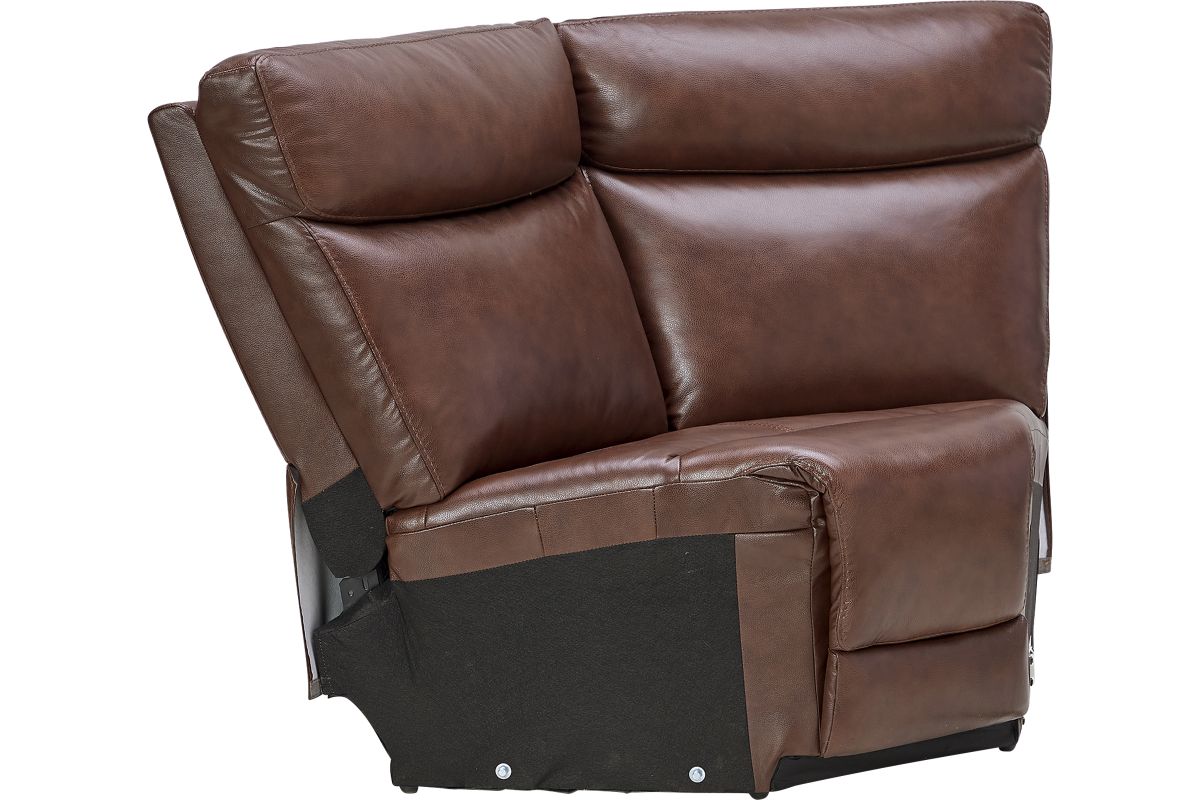 Scorpio Brown 6-Piece Leather Dual Power Reclining Sectional 17