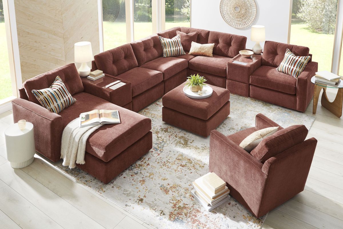 ModularOne Individual Pieces Merlot Swivel Chair 6