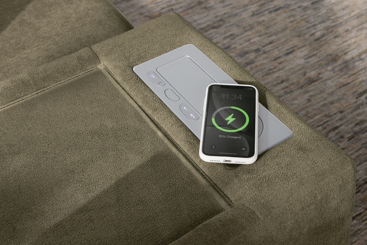 ModularOne Sectional Moss 5-Piece Sectional with Sleeper + E-Console 15