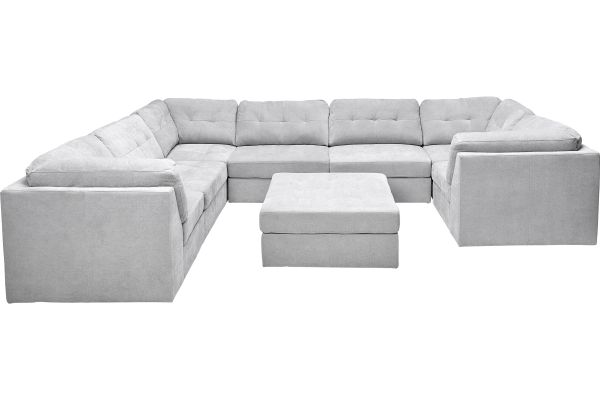 Rio Grey 8-Piece Sectional with Ottoman