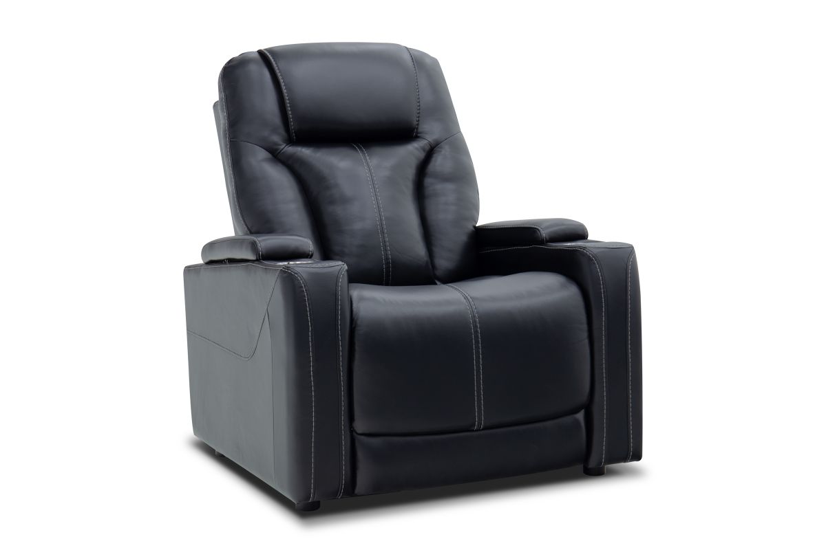 Front Row Leather Triple Power Theater Recliner Black 4