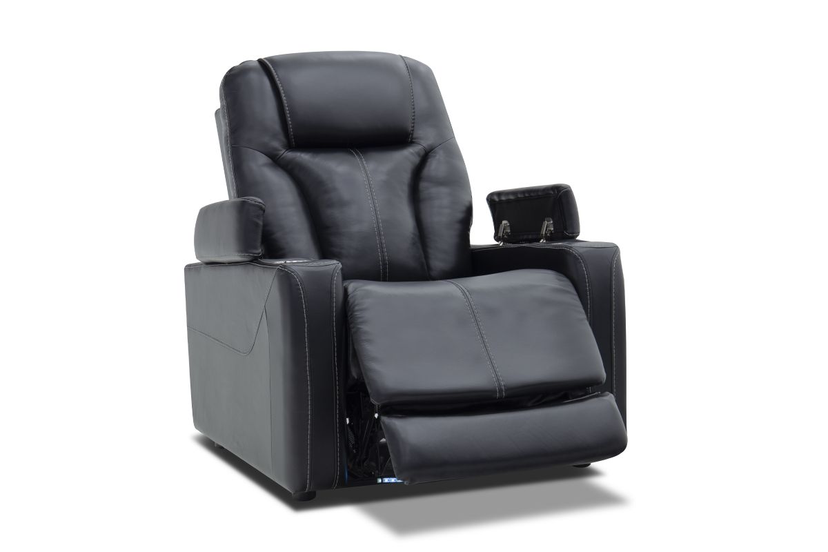 Front Row Leather Triple Power Theater Recliner Black 3
