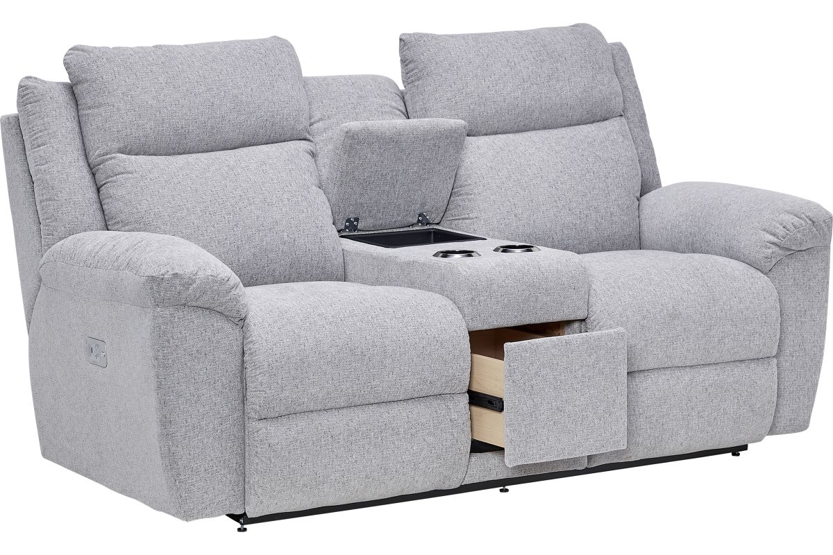 Joel Dual Power Reclining Console Loveseat by La-Z-Boy 4
