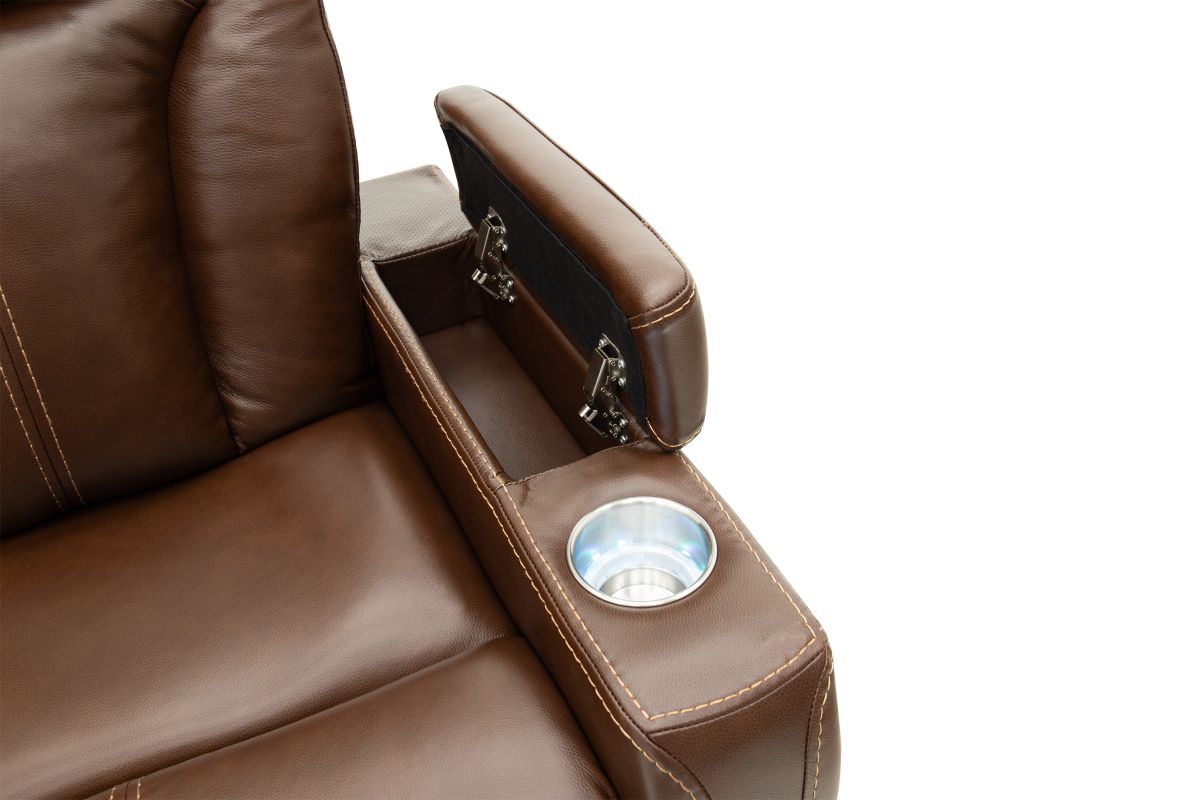 Front Row Brown Leather Triple Power Theater Recliner 8