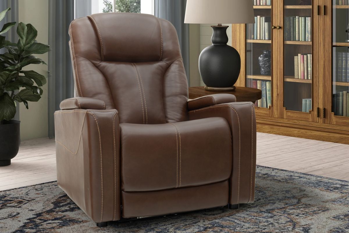 Front Row Brown Leather Triple Power Theater Recliner 10