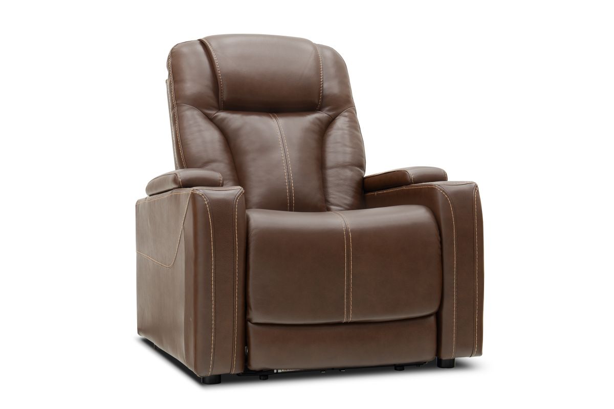 Front Row Brown Leather Triple Power Theater Recliner 4