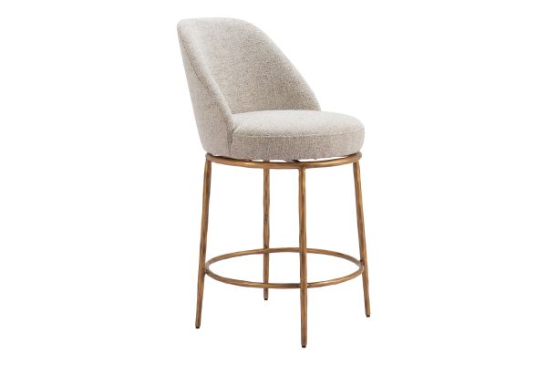 Nordhavn Swivel Counter Stool Beige & Gold