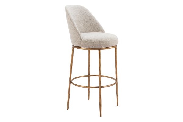Nordhavn Swivel Barstool Beige & Gold