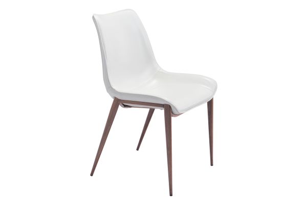 Magnus Dining Chair (Set of 2) White & Walnut