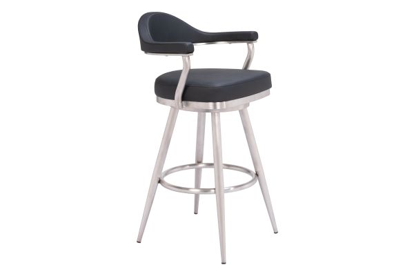 Vagur Swivel Barstool Black