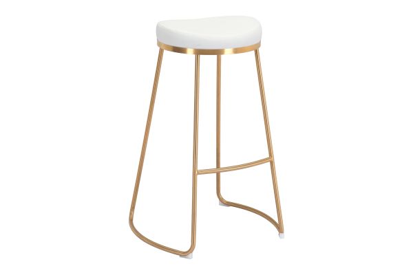 Bree Barstool (Set of 2) White & Gold