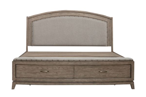 Townsend Beige King Upholstered Storage Bed 