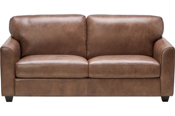 Wesley Brown Leather Full Sleeper Loveseat