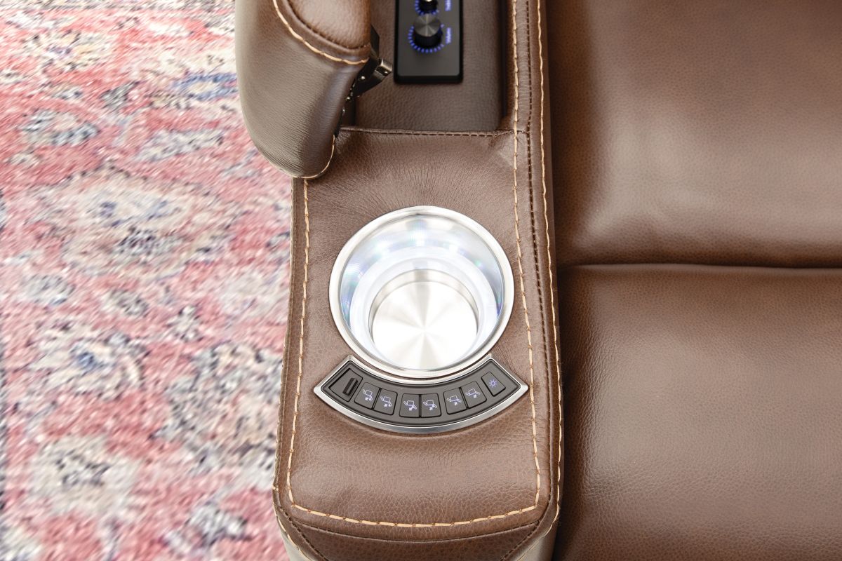 Front Row Brown Leather Triple Power Theater Recliner 6