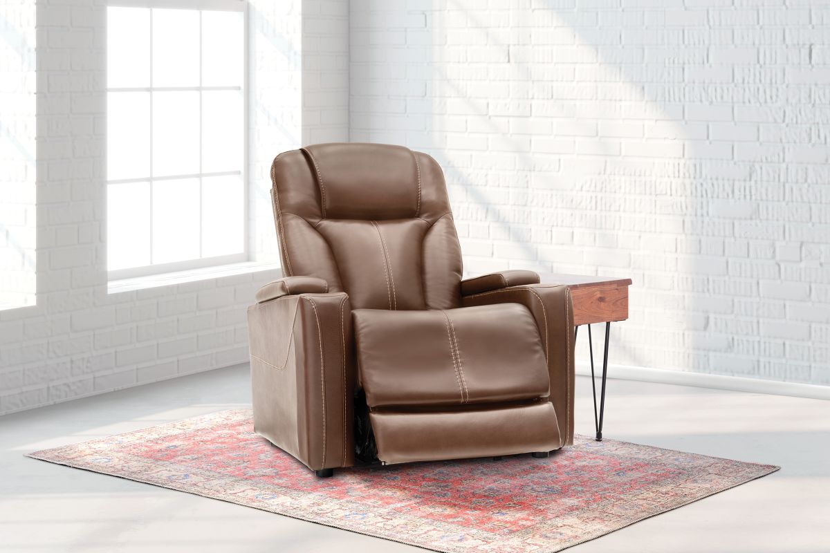 Front Row Brown Leather Triple Power Theater Recliner 2