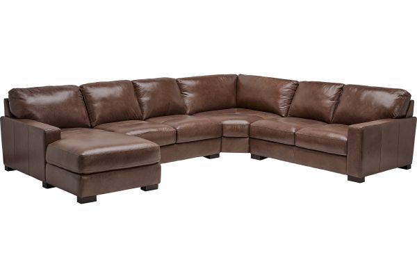 Miller Leather 4-Piece Sectional with Left Arm Facing Chaise