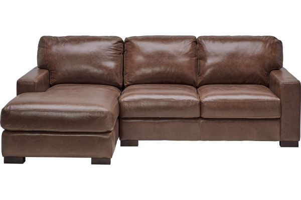 Miller Leather 2-Piece Sectional with Left Arm Facing Chaise