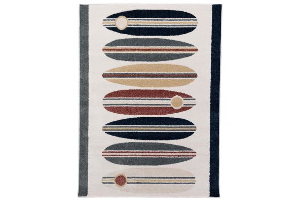 White Surfin' Area Rug 5x7