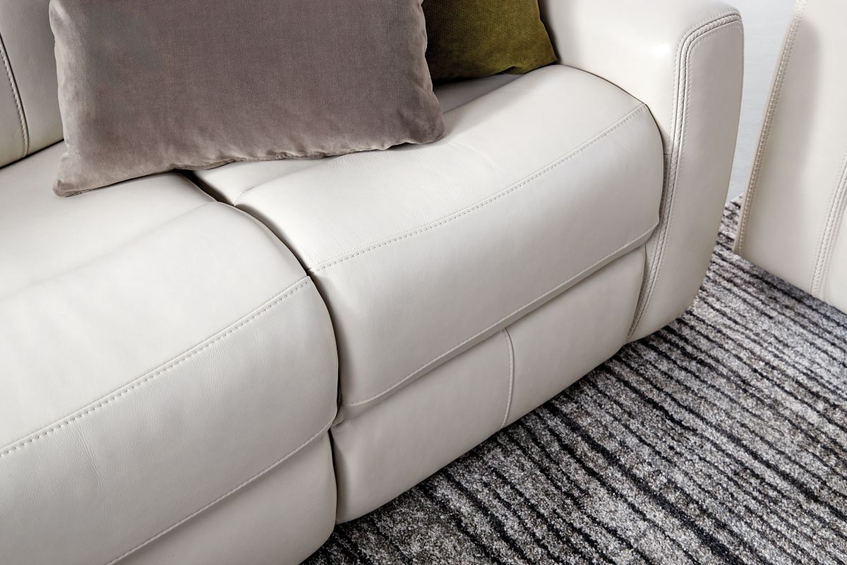 Linton Cream Leather Triple Power Reclining Sofa 18