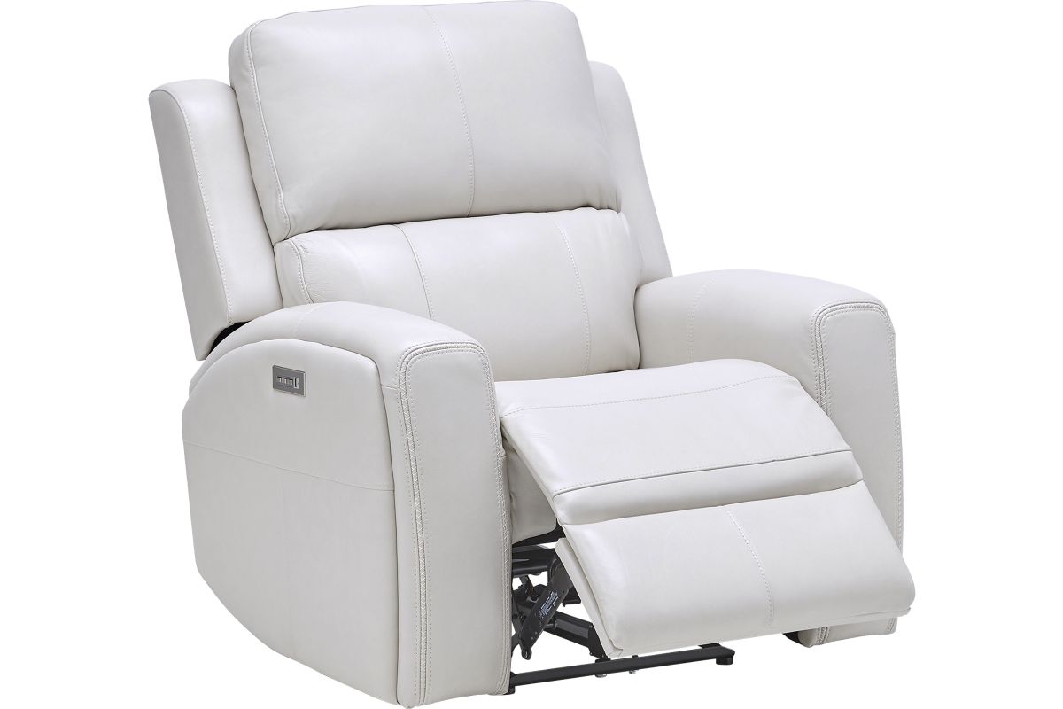 Linton Cream Leather Triple Power Recliner 4