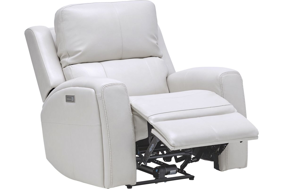 Linton Cream Leather Triple Power Recliner 5
