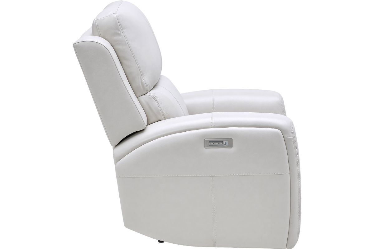 Linton Cream Leather Triple Power Recliner 7