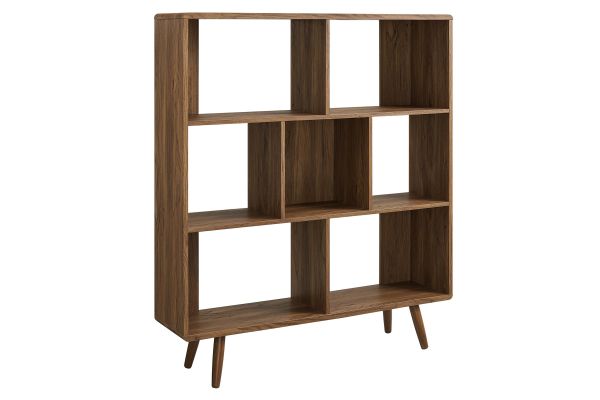Transmit 7-Shelf Wood Grain Bookcase by Modway