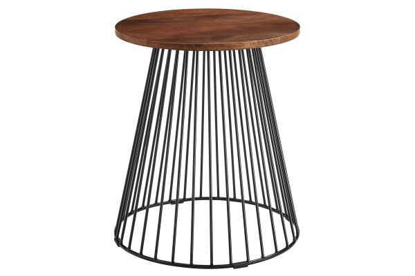 Valeo Round Wood and Metal Side Table