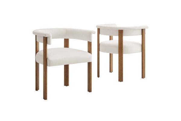 Imogen Performance Velvet Barrel Dining Chairs Set of 2 