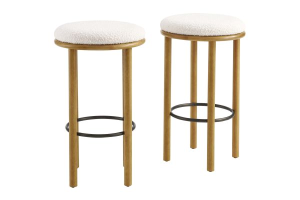 Fable Boucle Fabric Bar Stools Set of 2 