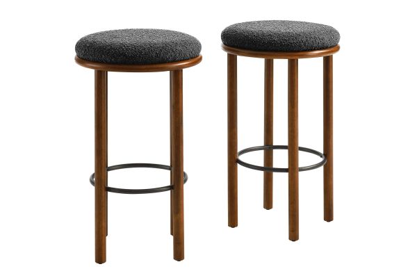 Fable Boucle Fabric Bar Stools Set of 2 