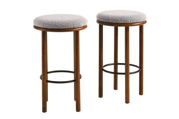 Fable Boucle Fabric Bar Stools Set of 2 