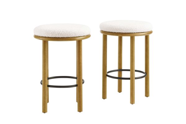 Fable Boucle Fabric Counter Stools Set of 2 
