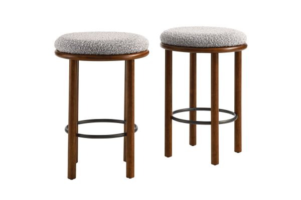 Fable Boucle Fabric Counter Stools Set of 2 