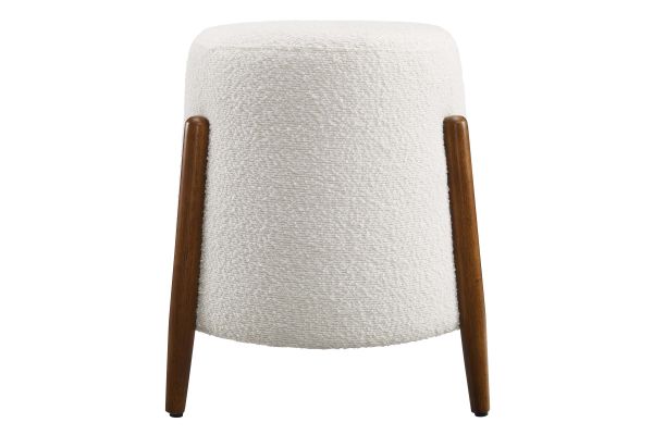 Riven Upholstered Boucle Fabric Ottoman 