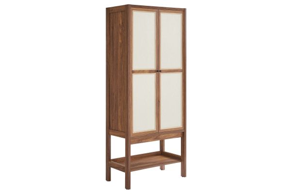 Capri Tall Wood Grain Standing Storage Cabinet