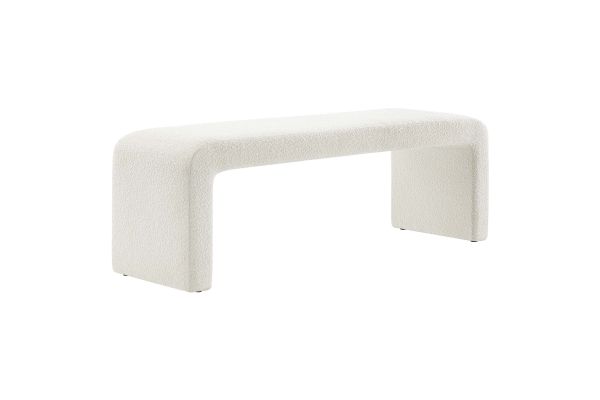 Simba Boucle Fabric Waterfall Long Bench