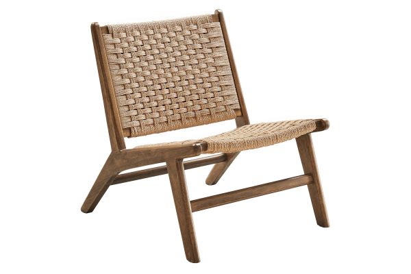 Saoirse Woven Rope Wood Accent Lounge Chair