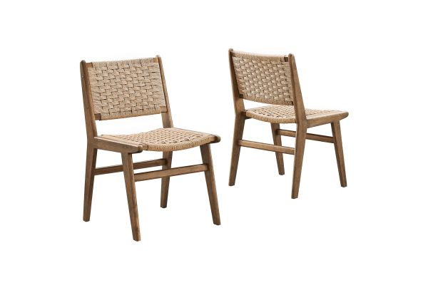 Saoirse Woven Rope Wood Dining Side Chair Set of 2