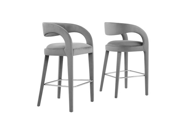 Pinnacle Performance Velvet Bar Stool Set of 2