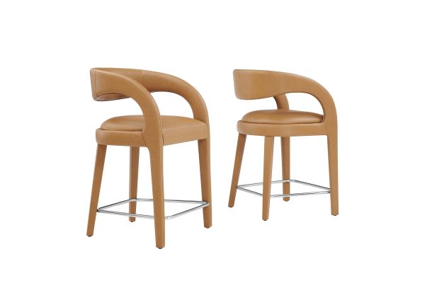 Pinnacle Vegan Leather Counter Stool Set of 2