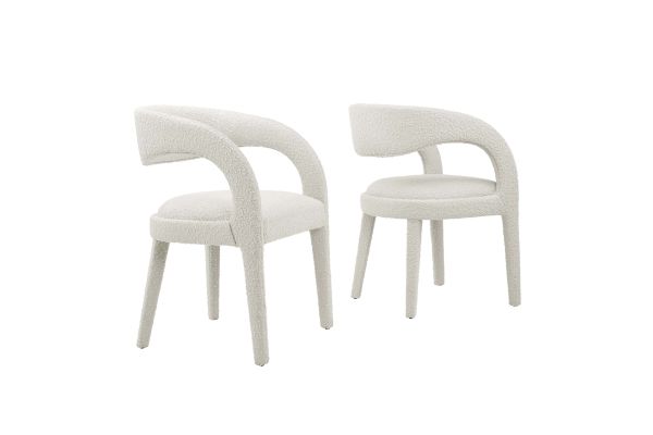 Pinnacle Boucle Upholstered Dining Chair Set of 2