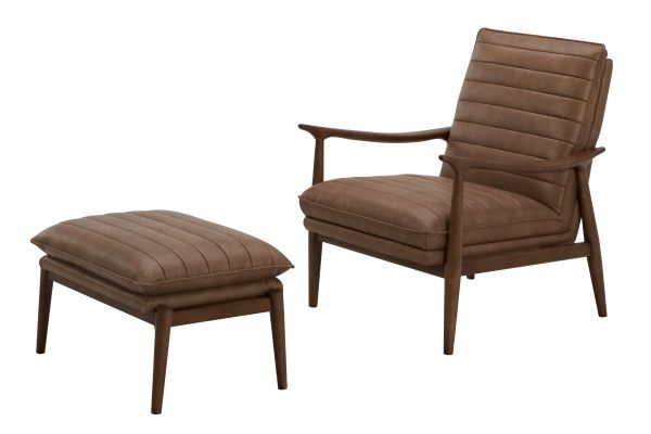 Copley Brown Accent Chair & Ottoman