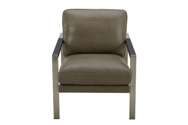 York Taupe Leather Accent Chair 