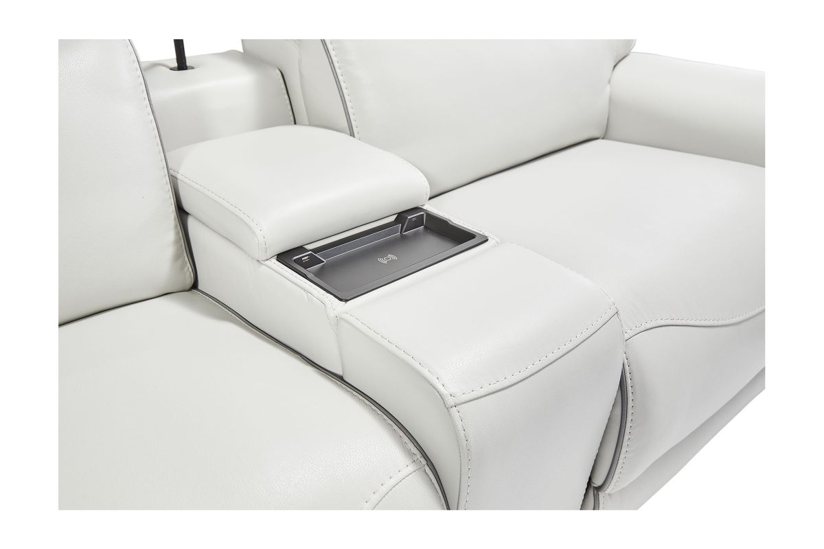 Corbin Fog Leather Dual Power Reclining 6-Piece Sectional 3