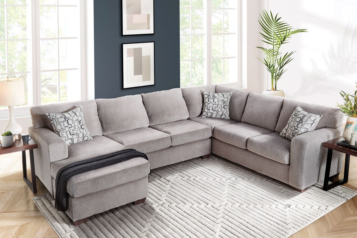 Presley Taupe 2-Piece Sectional with Left Arm Facing Chaise 6