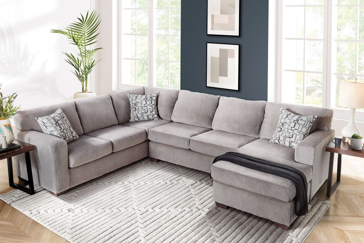 Presley Taupe 2-Piece Sectional with Right Arm Facing Chaise 6