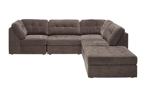 Rio Chocolate 5-Piece Sectional with Ottoman