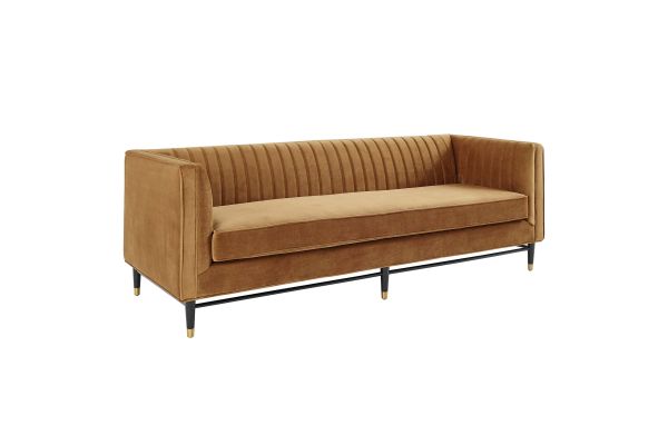 Devote Channel Tufted Performance Velvet Sofa 