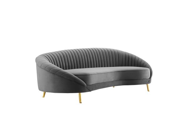 Camber Channel Tufted Performance Velvet Sofa 